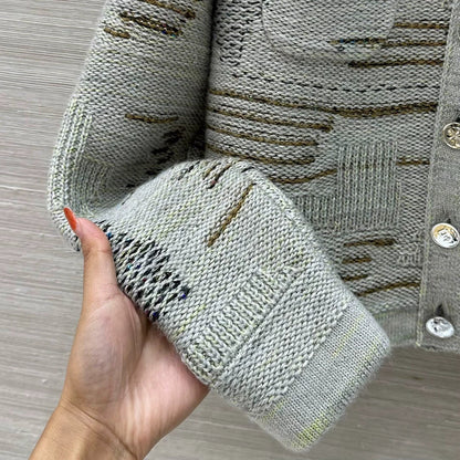 25fw Grey Knitted Cardigan