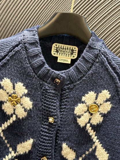 25fw Vintage flower knitted cardigan (vintage series)