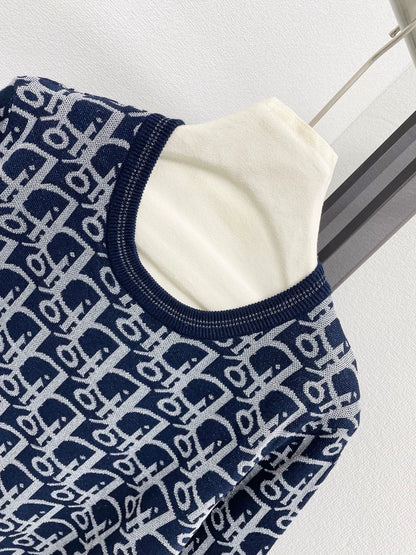 25fw Vintage printed knitted sweater