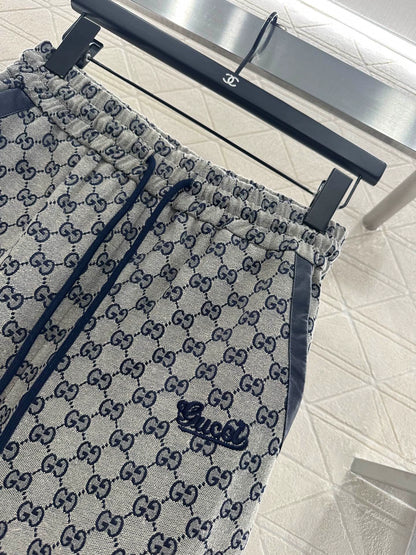 25fw Jacquard casual drawstring leg tied pants