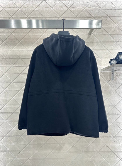 Hooded Drawstring Cotton Jacket