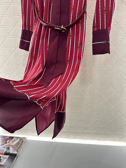 25fw Printed belt dress