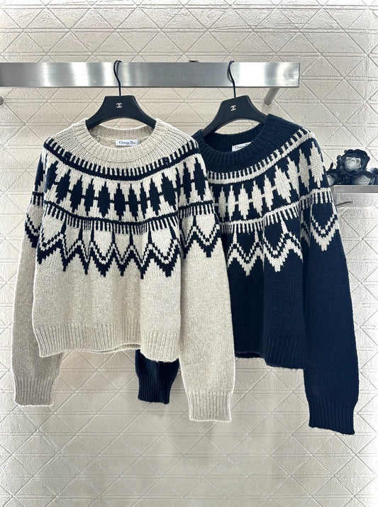 Heavy-Duty Hooked Crochet Crewneck Sweater