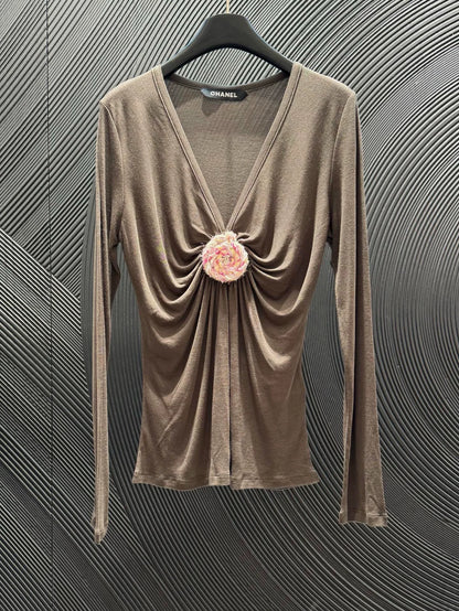 25fw V-neck top (vintage series)