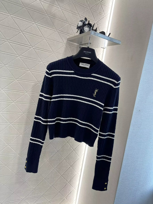 25fw Striped knitted top