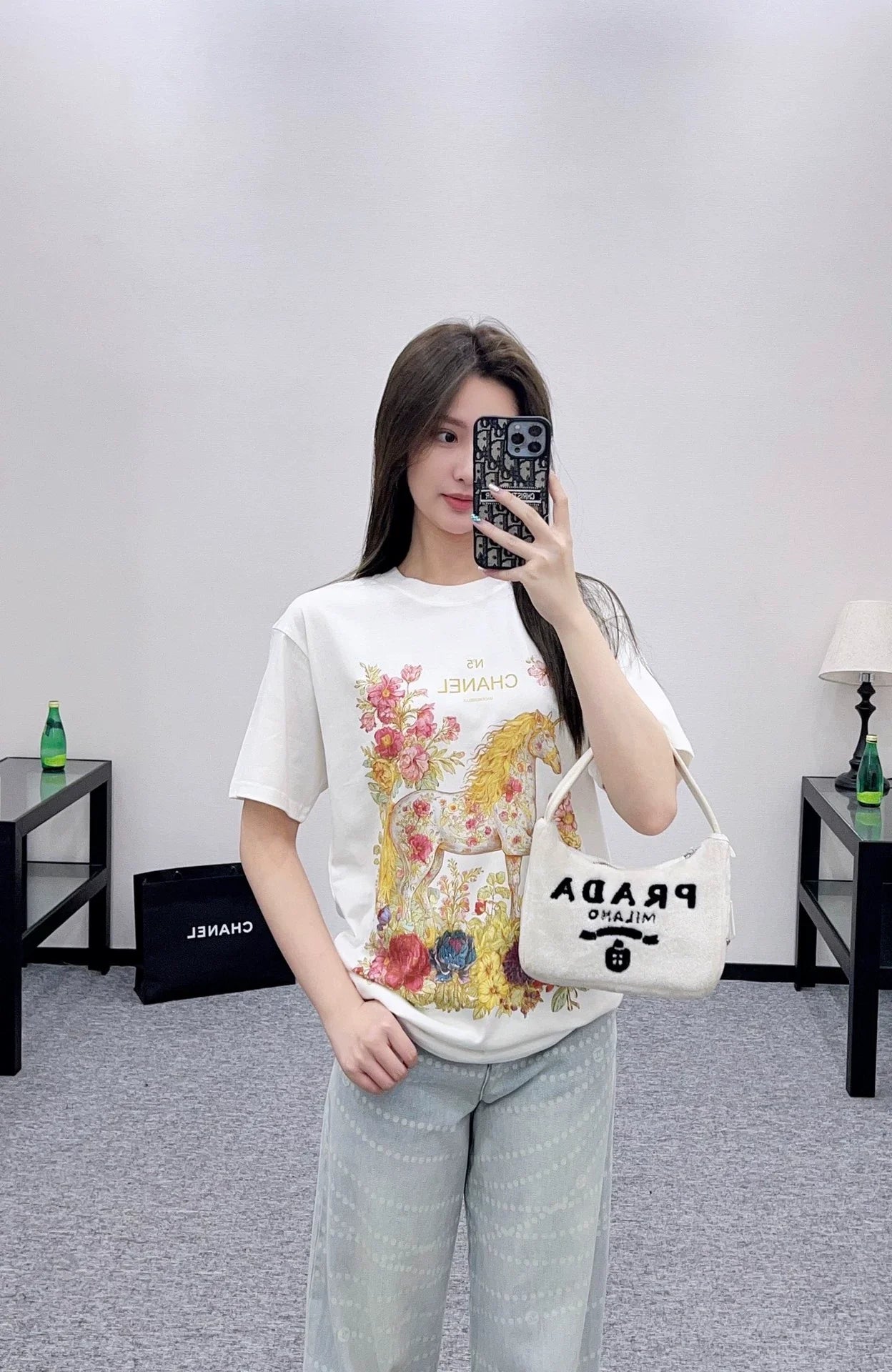 25fw Round neck printed T-shirt