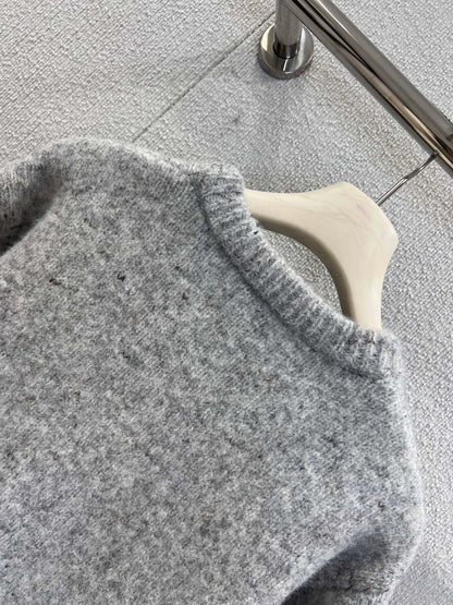 Indian silk patterned wool knit sweater