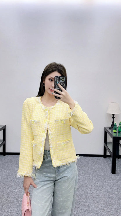 25fw Cotton wrapped edge camellia jacket