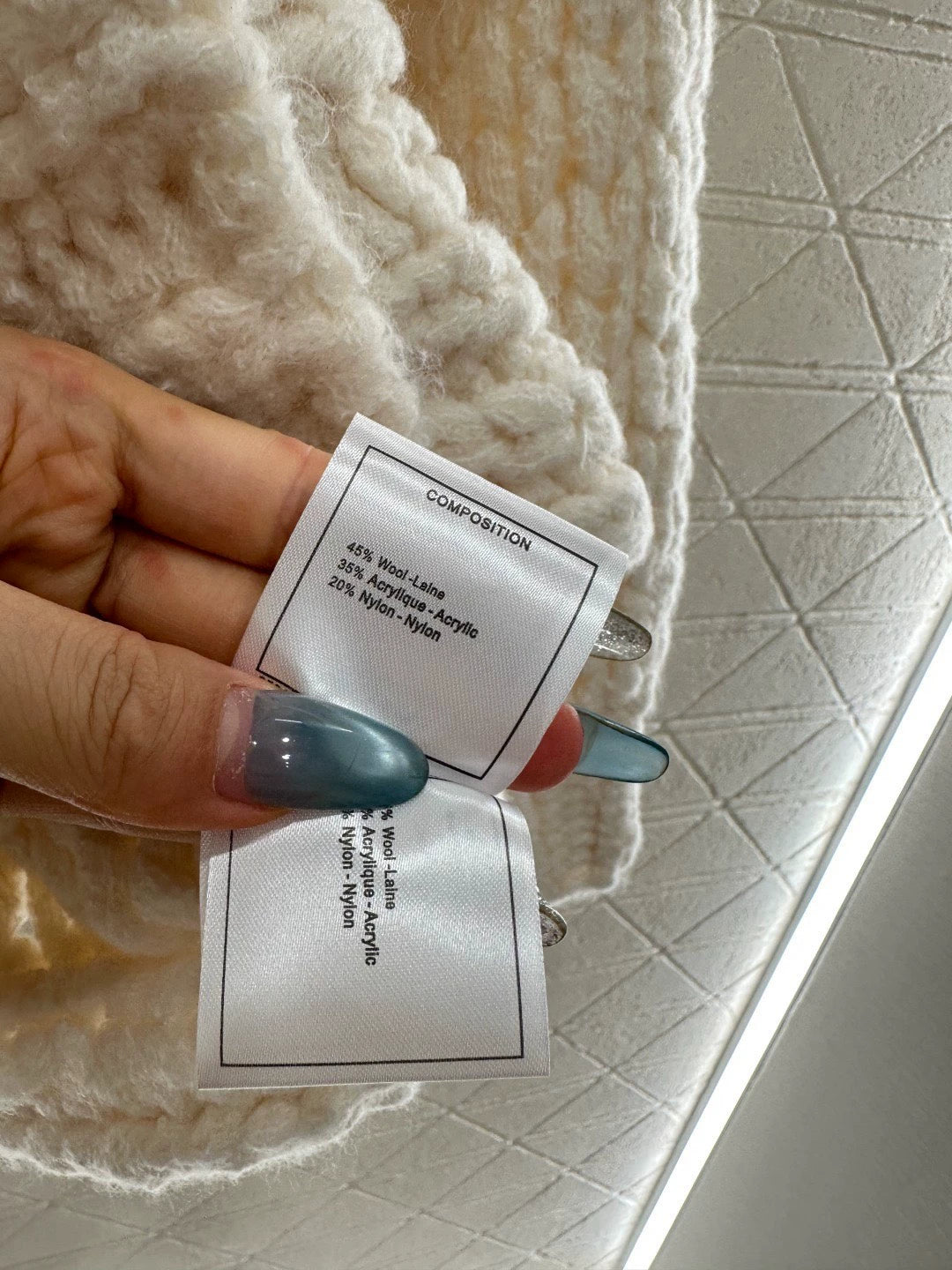 Openwork Letter Knit Cardigan