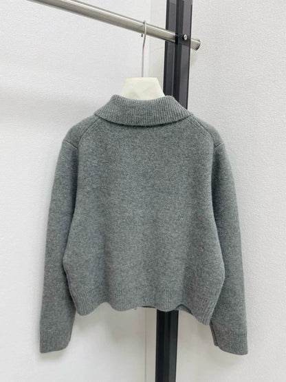 Wool zipper cardigan