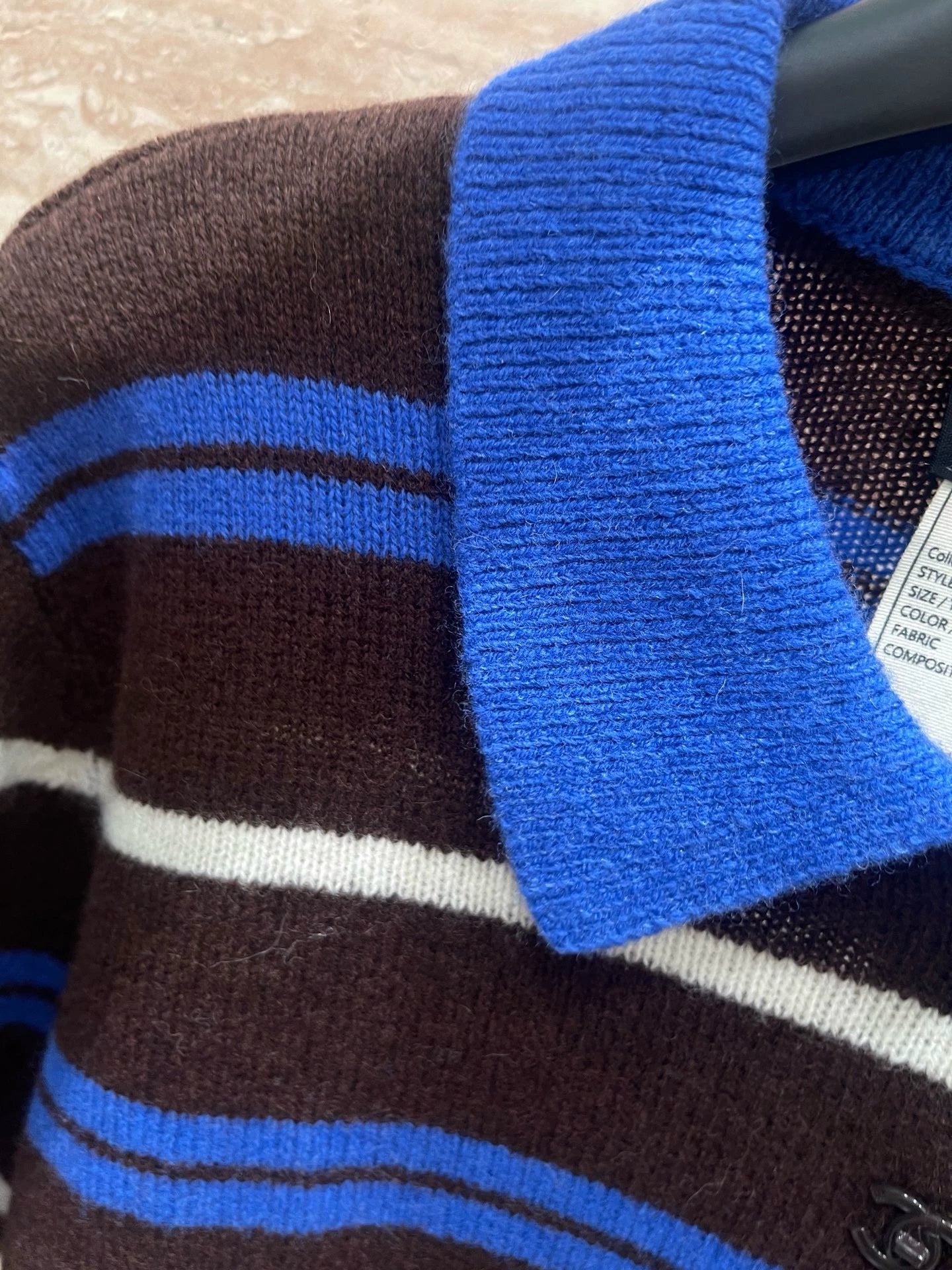 25fw Striped collar design sweater(vintage series)