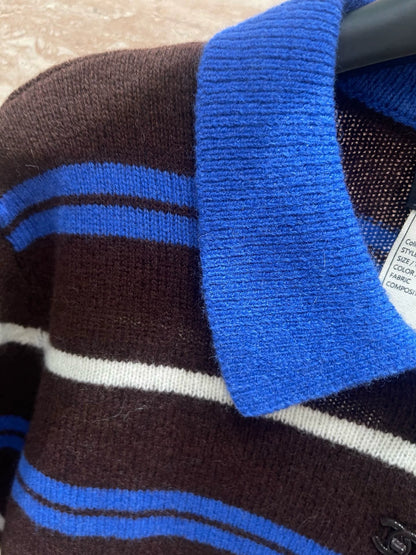 25fw Striped collar design sweater(vintage series)