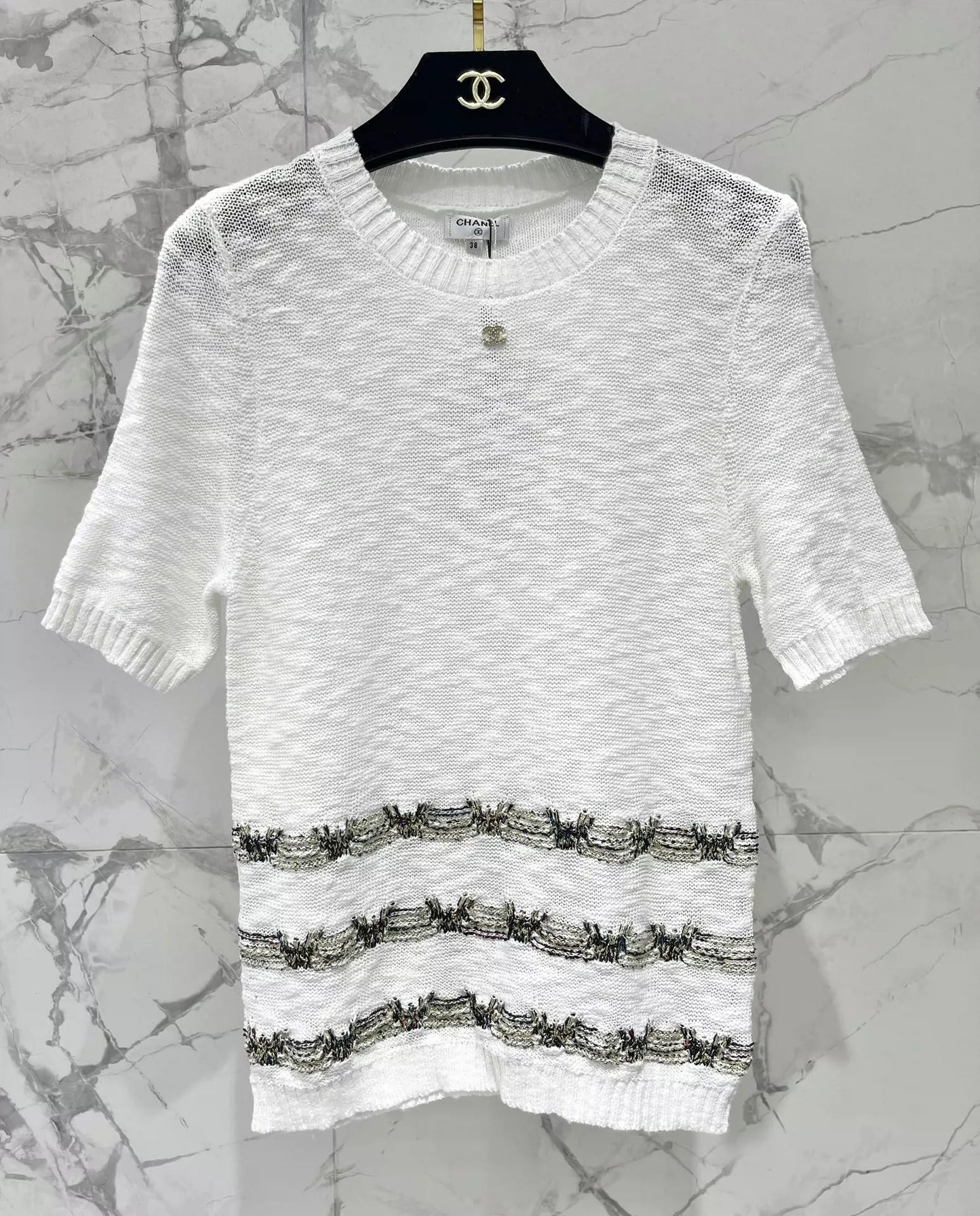 25 new product Embroidered knitted short sleeves