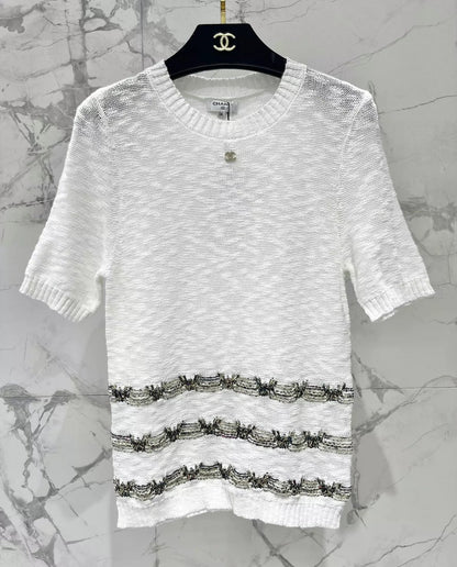 25 new product Embroidered knitted short sleeves