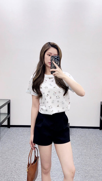 Round neck printed T-shirt