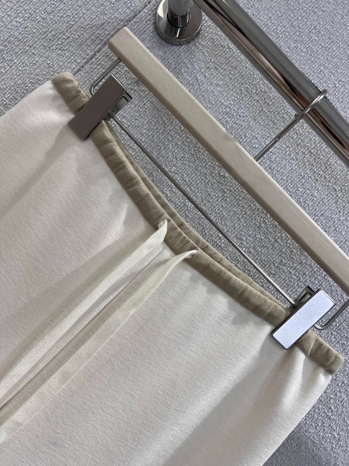 Drawstring casual wool wide leg pants