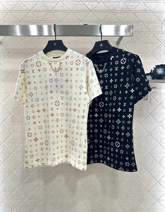 Round Neck Printed Chain T-Shirt