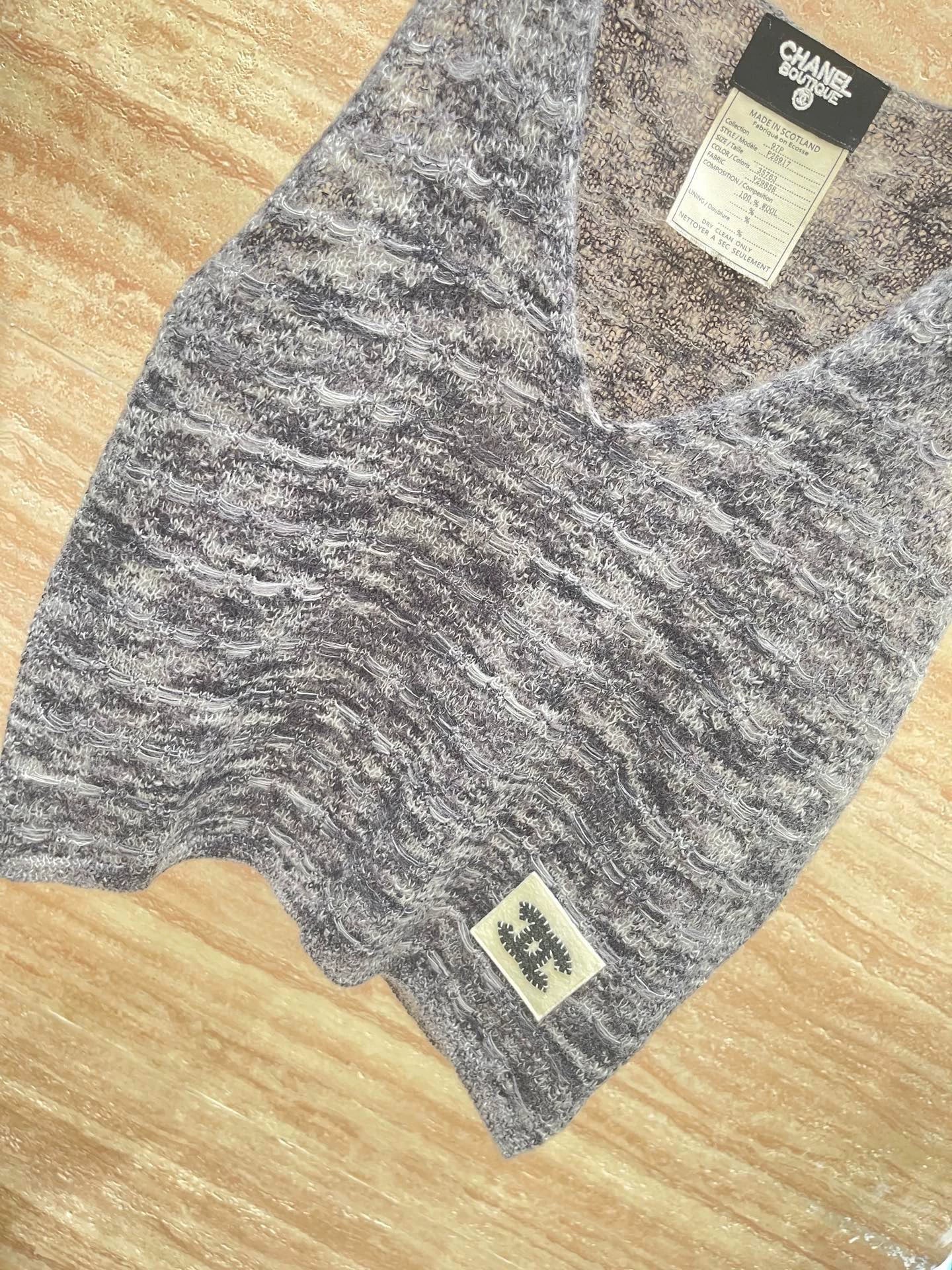 25fw Sea hair V-neck vest (vintage series)