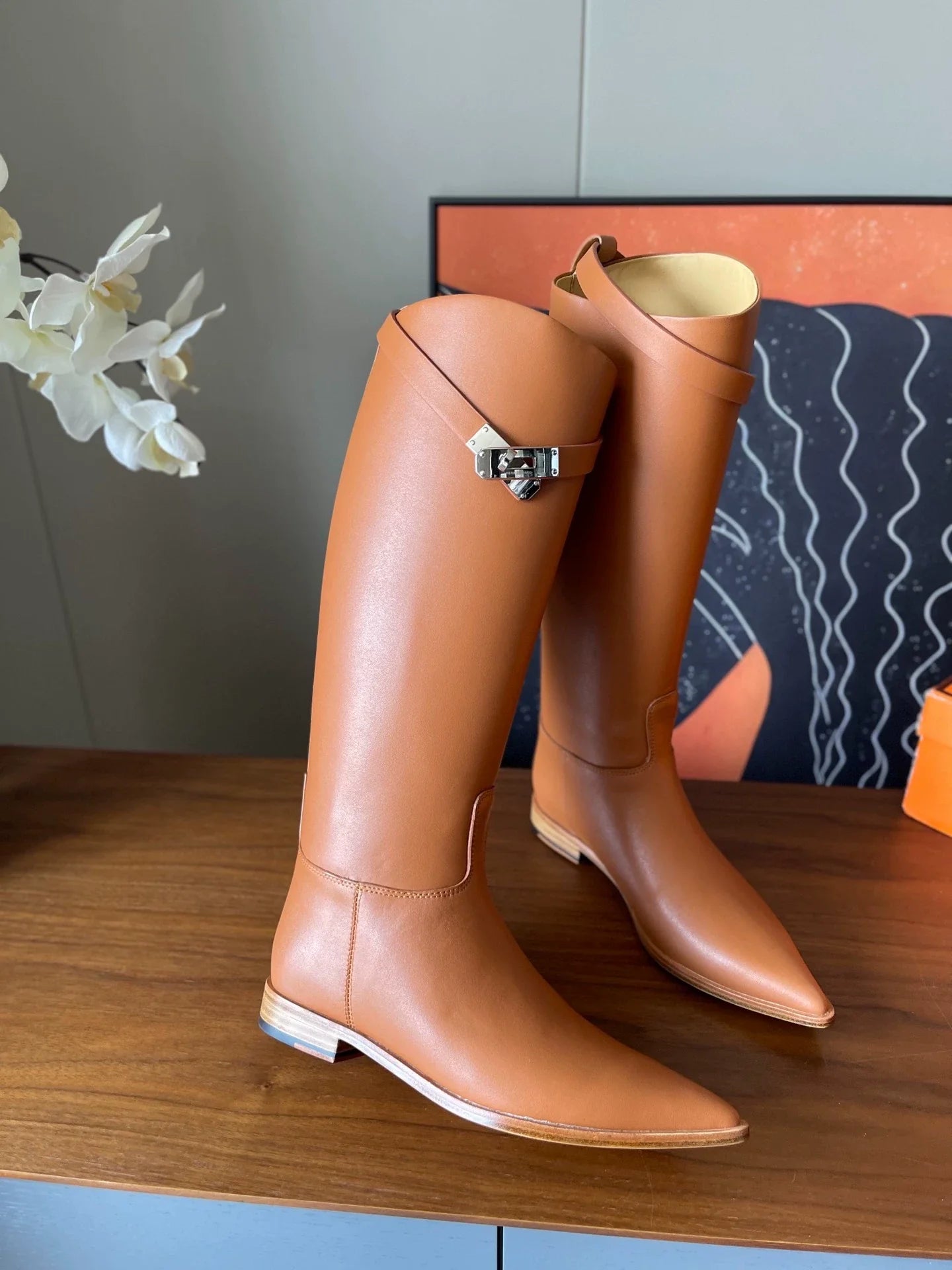 25fw pointed knight boots (smooth)