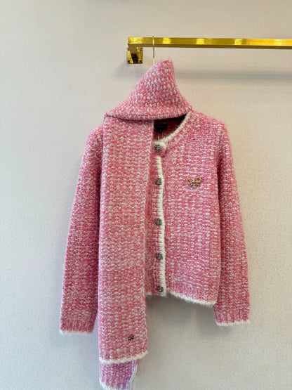 Pink knitted cardigan