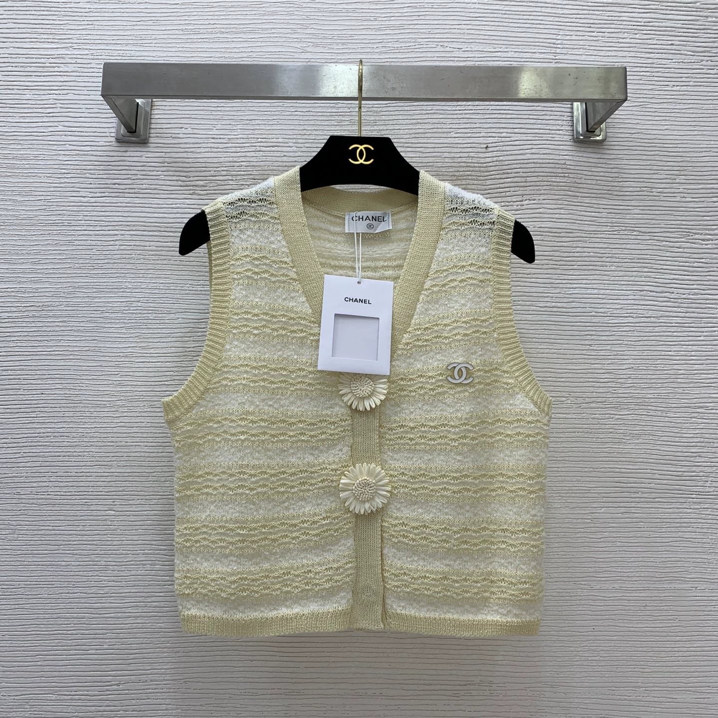 Knitted striped vest
