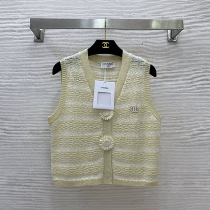 Knitted striped vest