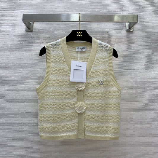 Knitted striped vest