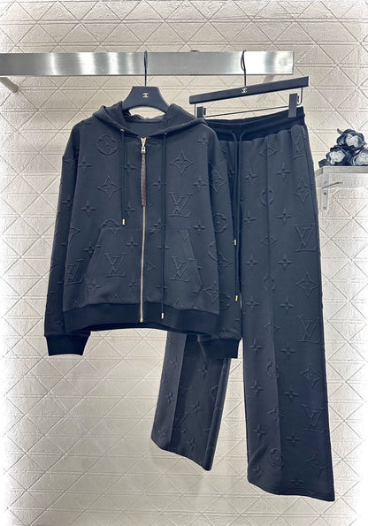 25fw Embossed hooded set