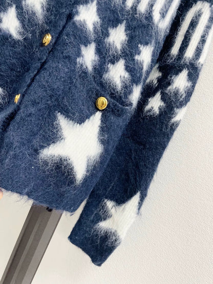 25fw Jacquard plush cardigan