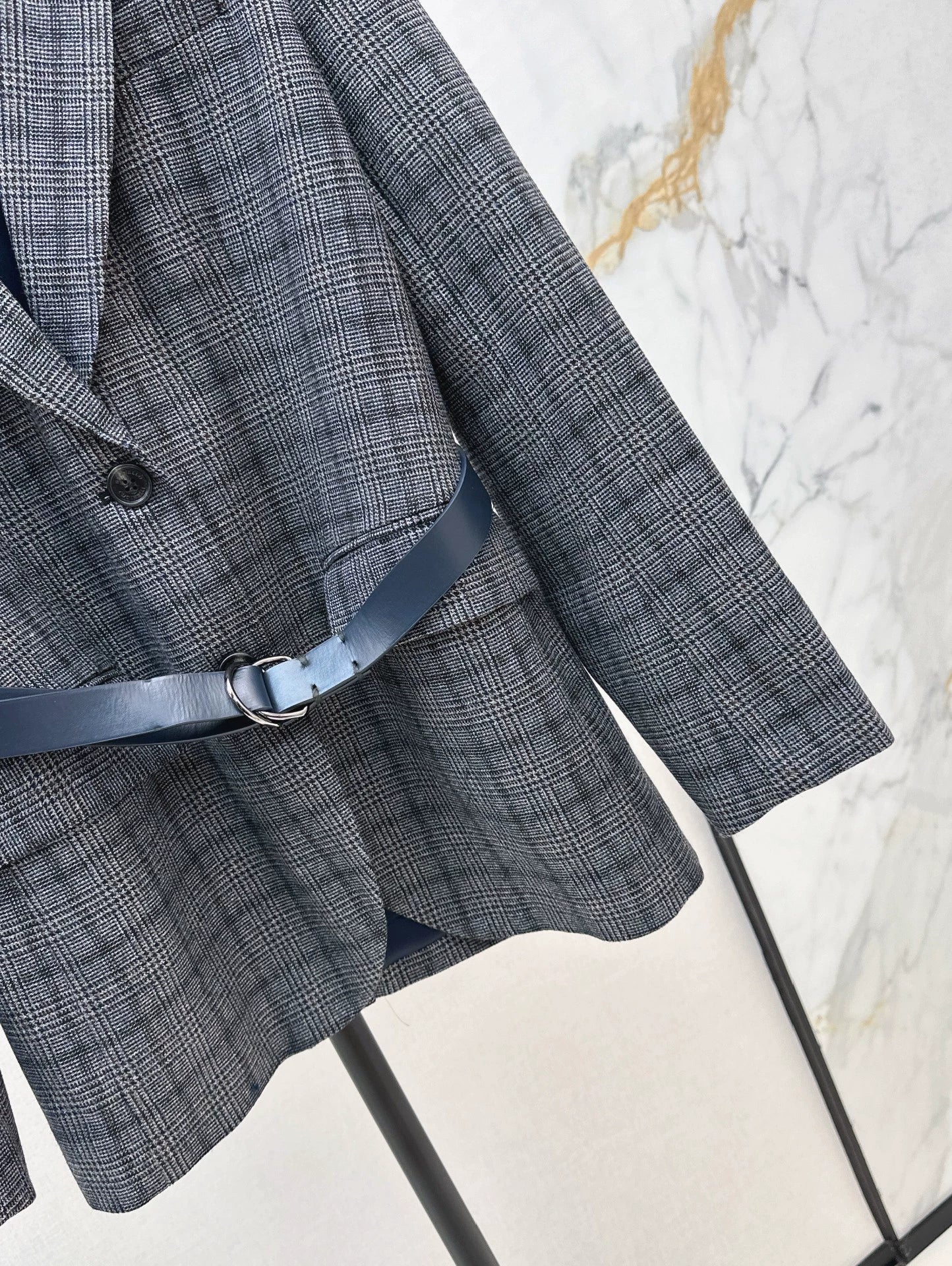 25fw Blue plaid blazer