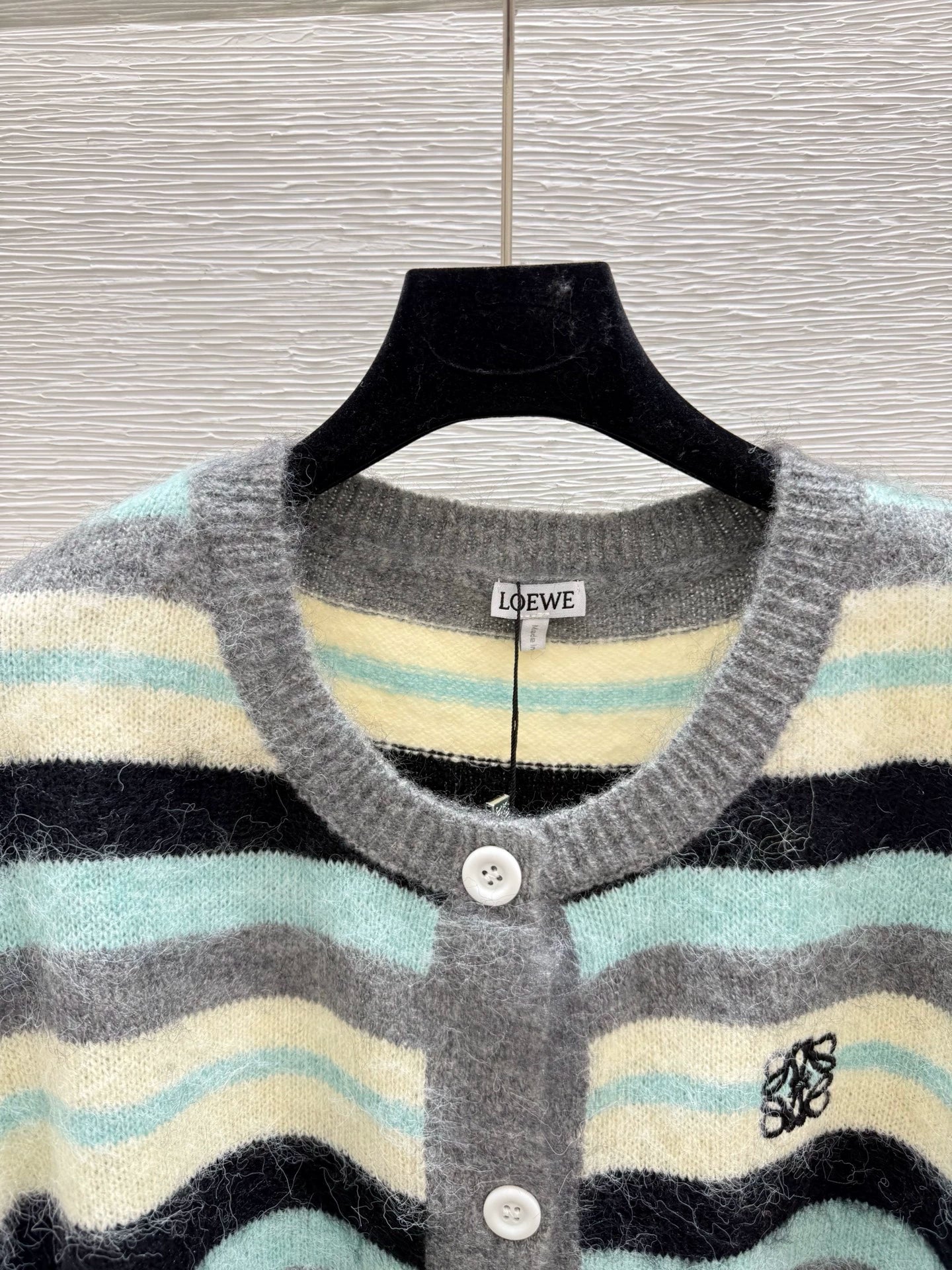 25fw Striped knitted cardigan