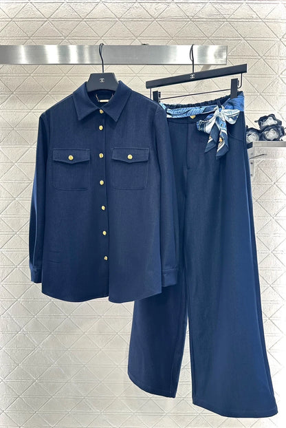 25fw Cowboy shirt, scarf, pants set