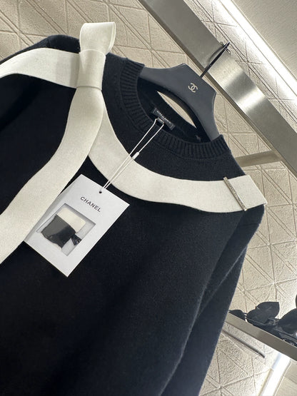 Pullover bow knitted sweater