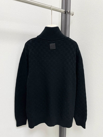 25fw Checkered dark patterned sweater