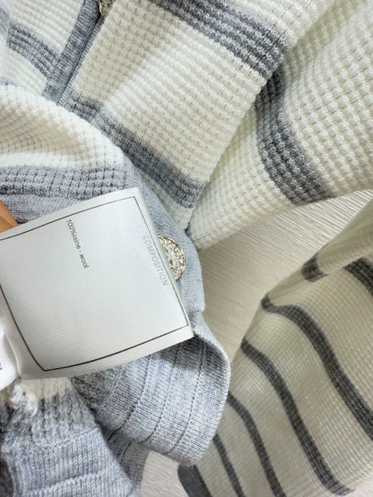 25fw Striped knitted cardigan