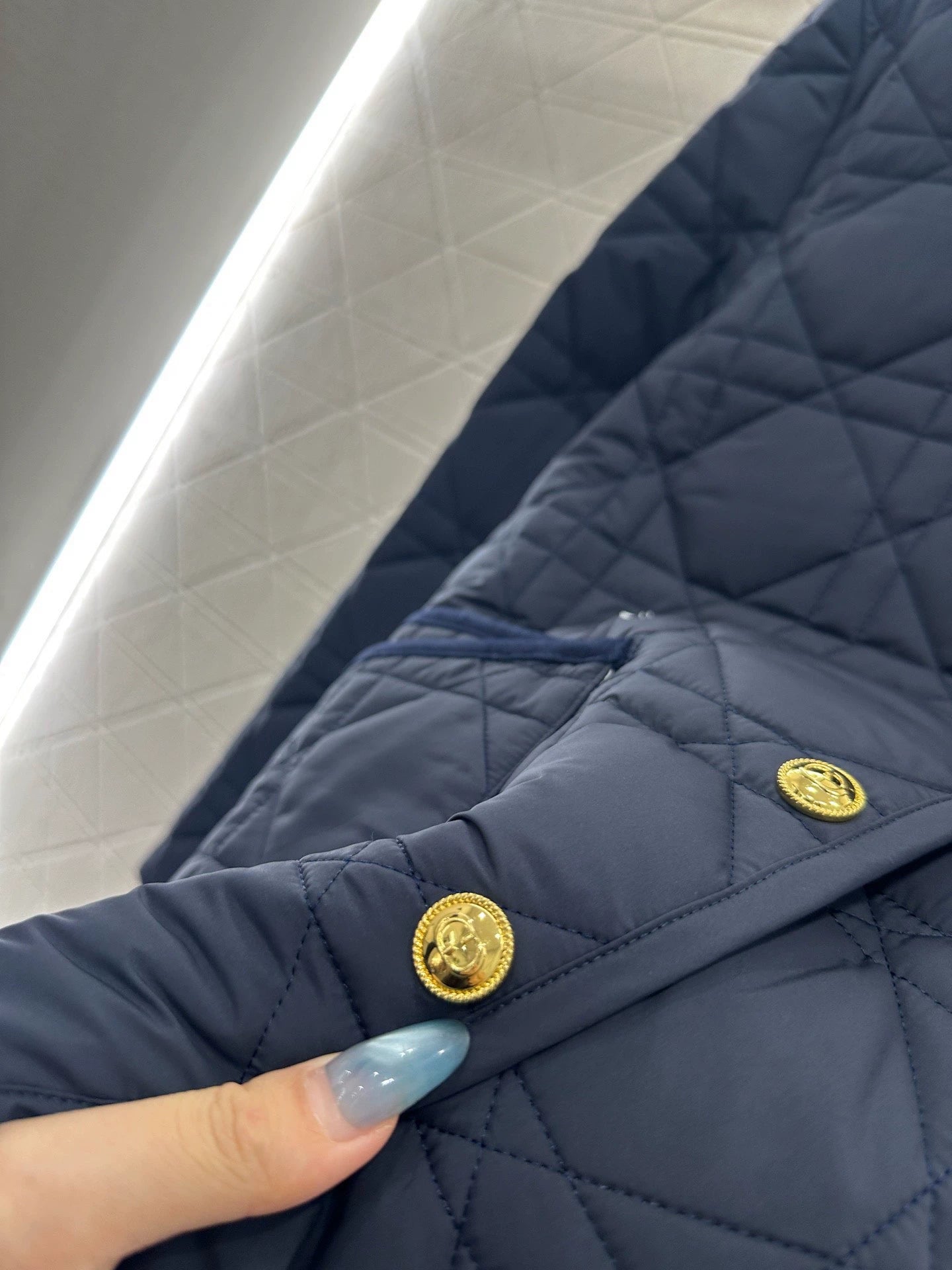 Corduroy collar rattan plaid cotton jacket