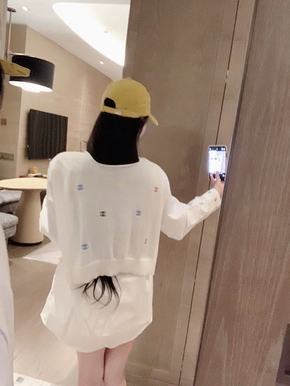 Shawl style two-piece shirt set (vintage series)