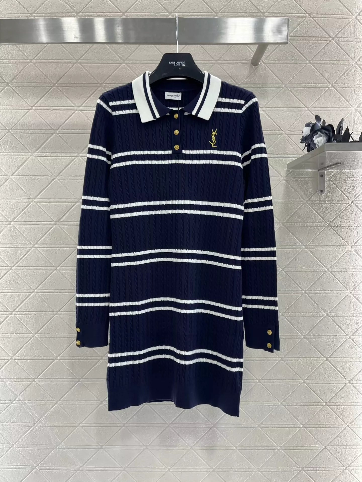 25fw Striped Knitted Dress