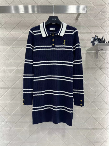 25fw Striped Knitted Dress