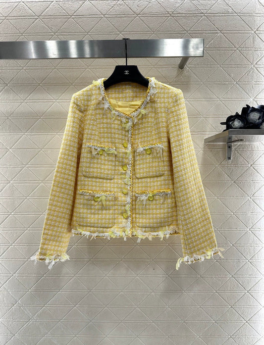 25fw Cotton wrapped edge camellia jacket