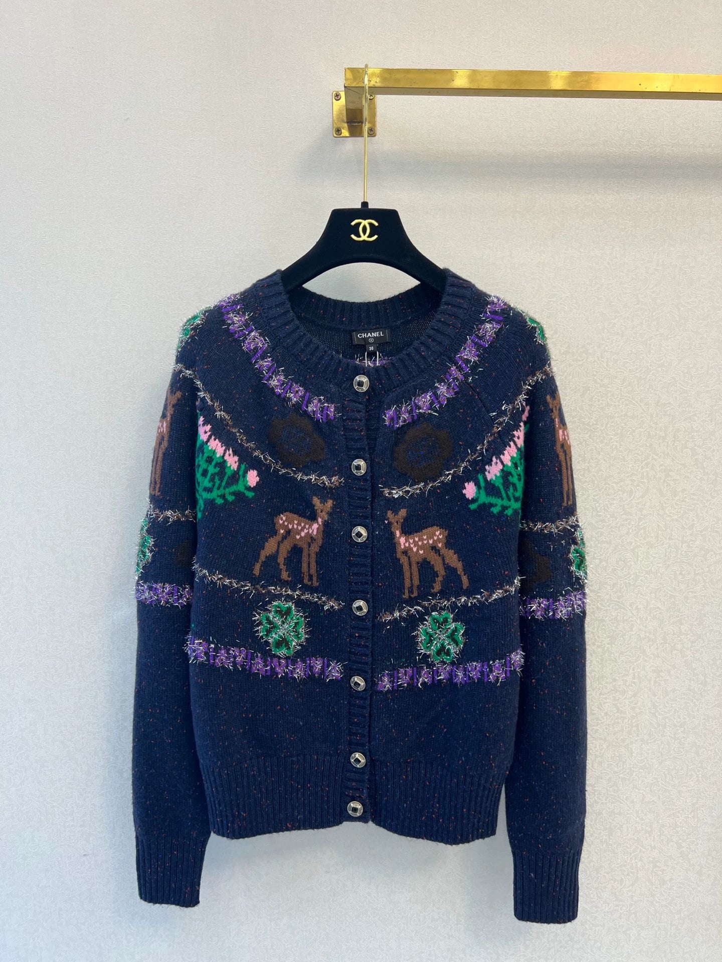 Deer knitted cardigan