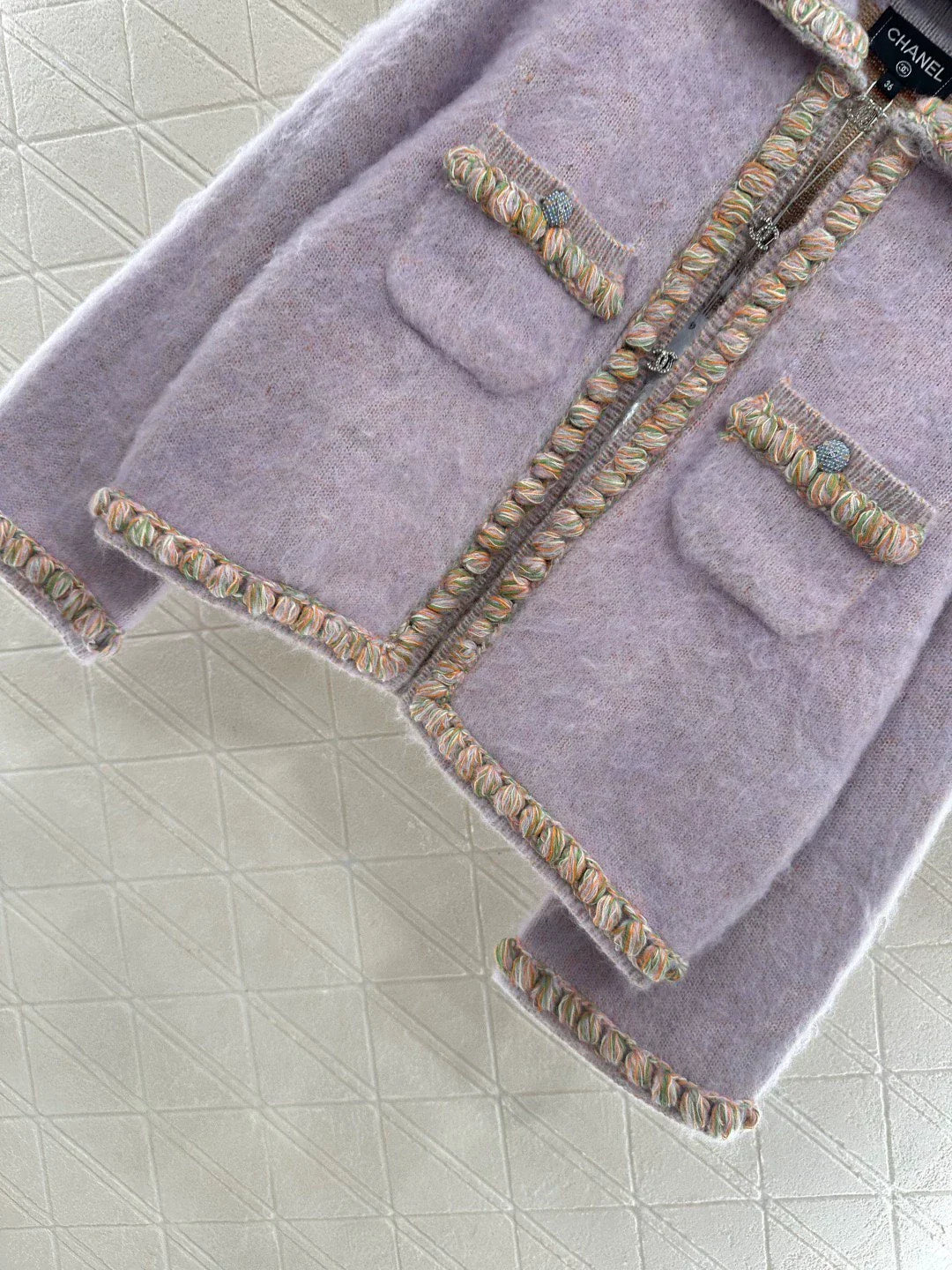 25fw Knitted edge tied knitted cardigan