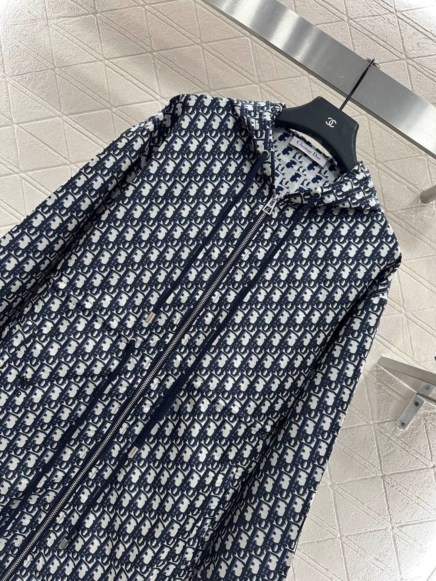 25fw Jacquard hooded windbreaker jacket