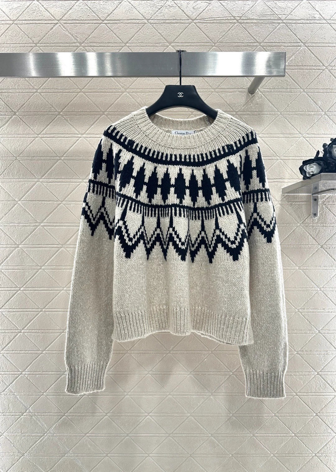Heavy-Duty Hooked Crochet Crewneck Sweater