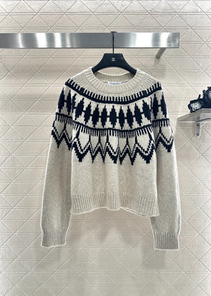 Heavy-Duty Hooked Crochet Crewneck Sweater