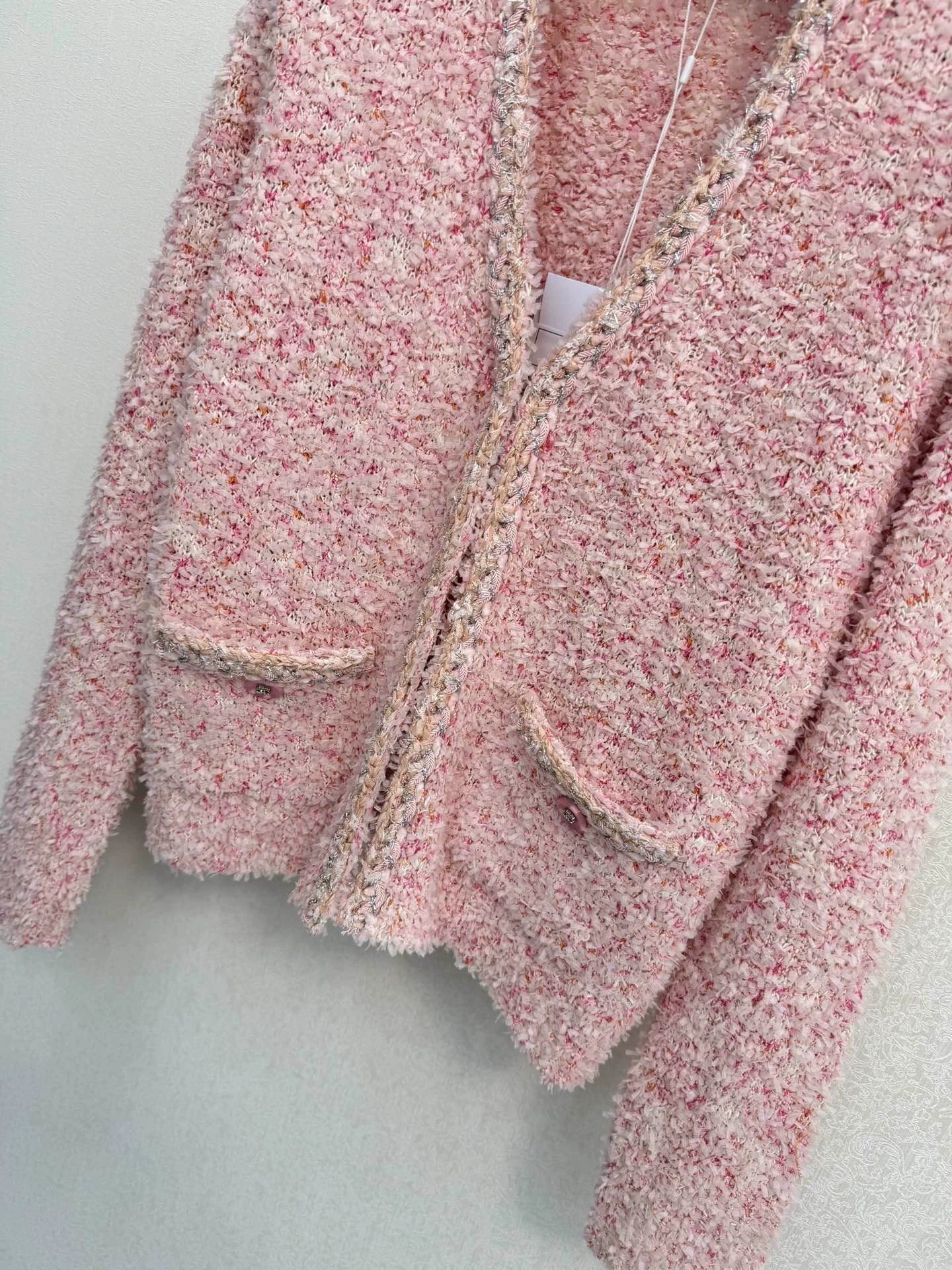 Pink coarse woolen coat