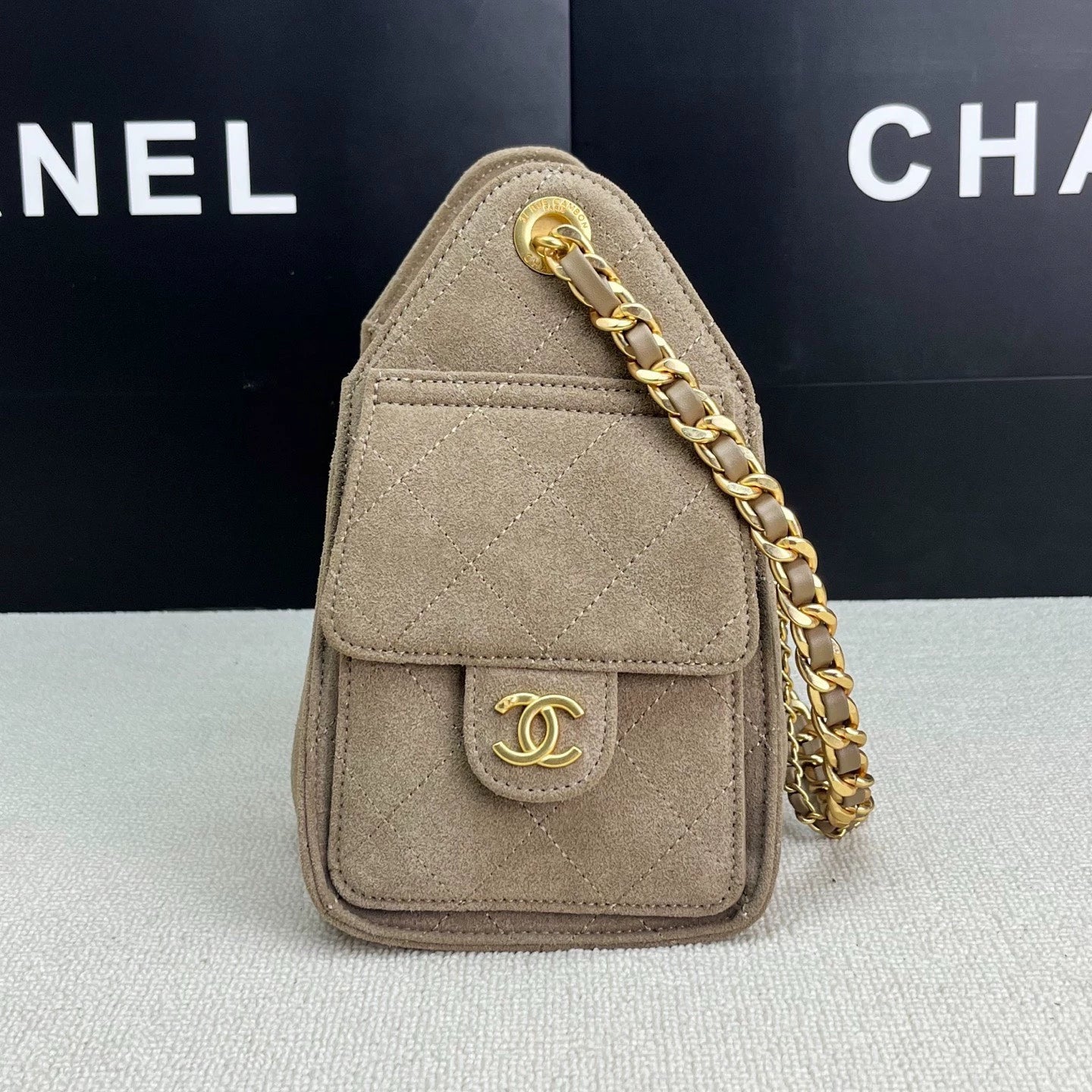 25C suede hippie bag (grey）