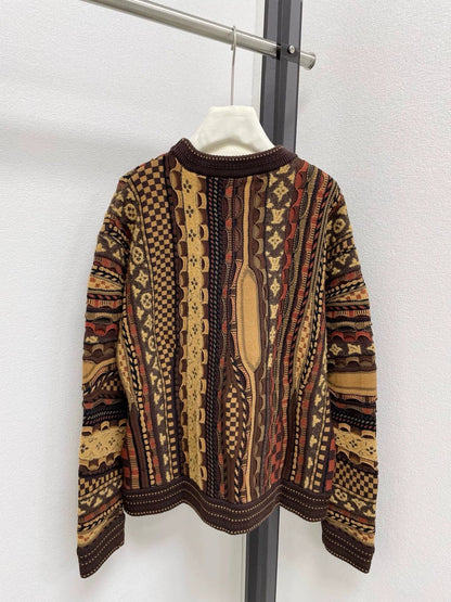 25fw Flower jacquard knitted sweater