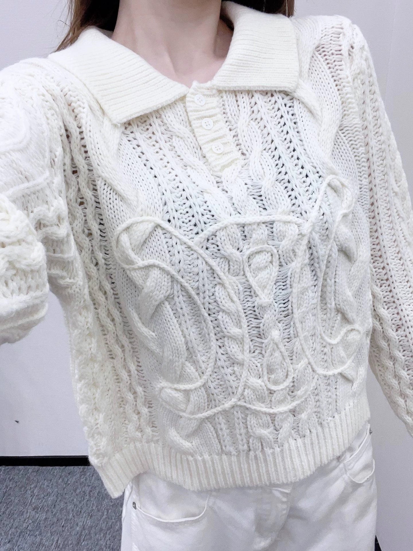 25fw Collar Knitted Top