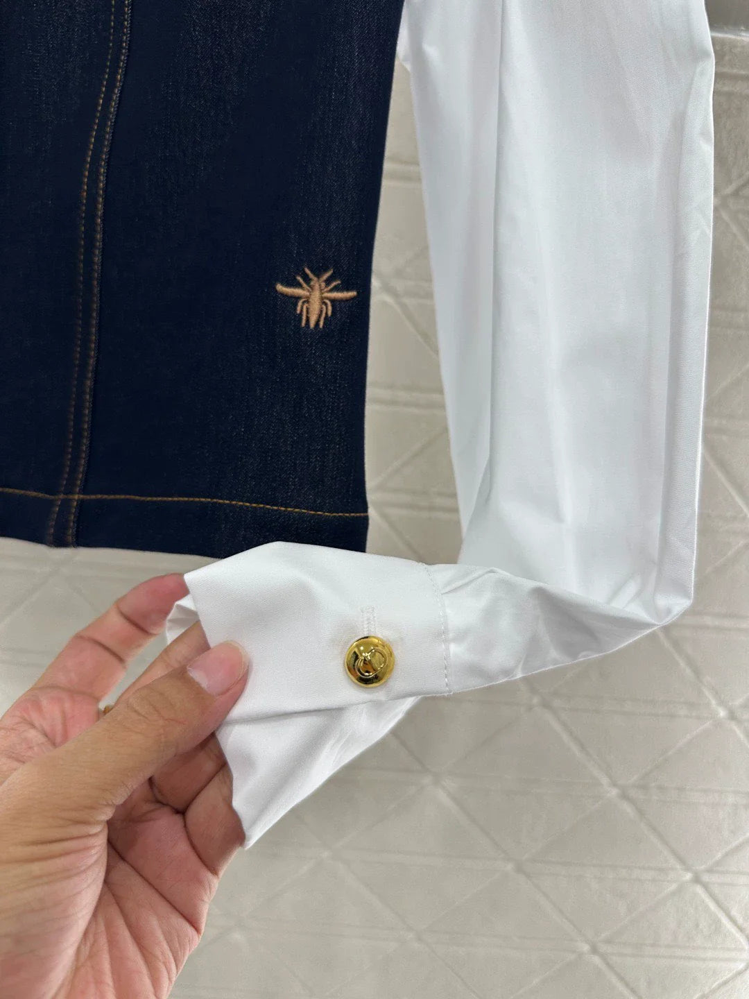 25fw Splicing denim shirt and pants set